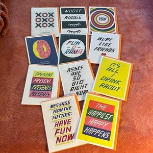 SET of 11 Assorted Greeting Cards by Scott Patt for U Studio. Published in UK